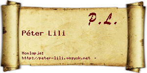Péter Lili névjegykártya