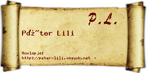 Péter Lili névjegykártya