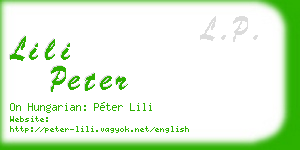 lili peter business card